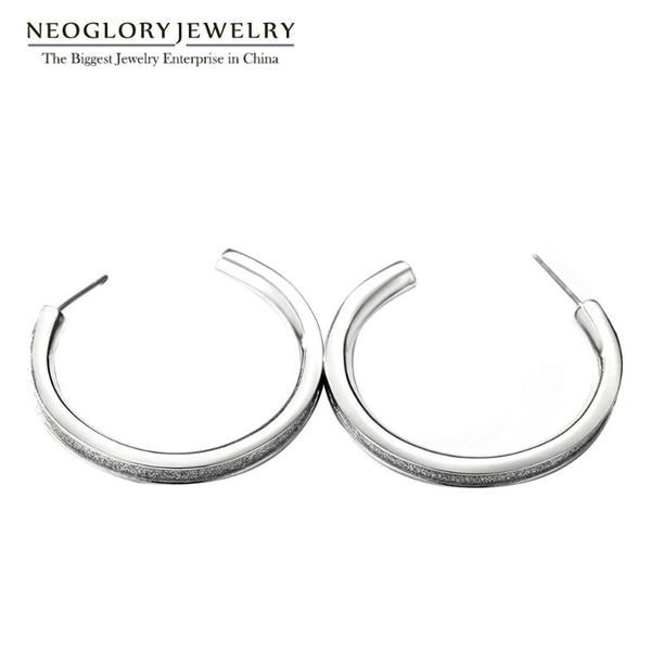 

neoglory fashion silver plated large circle hoop earrings for girls charm women big round jewelry wholesale christmas 2021 fa, Golden;silver