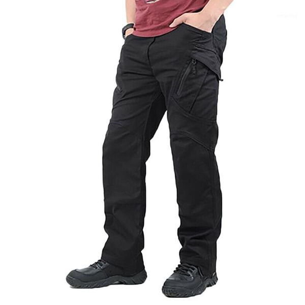 

running pants men work cargo long with pockets loose trousers xd881, Black;blue
