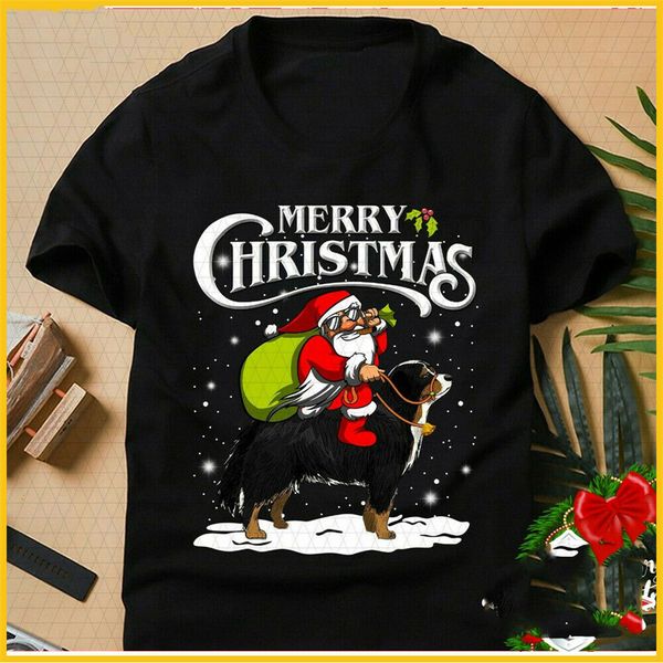 

hip bernese mountain dog merry christmas santa black funny gift cool hoodie designers t shirts sweatshirt