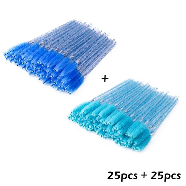 

zwellbe good quality disposable 50 pcs/pack crystal eyelash makeup brush diamond handle mascara wands eyelash extension tool wmtybg