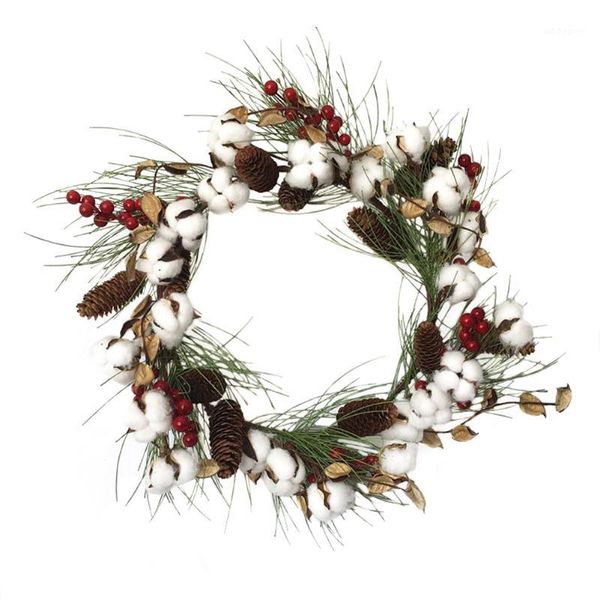 

30cm christmas floral artificial pine cone berry wreath door hanging wall window decoration festival xmas decor1