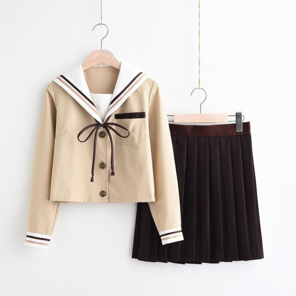 

class student college school winter japanese style suit law shu qing day uniform sailor soft girl skirt, Black;gray