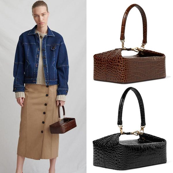 

bag for women catwalk fashion bag small designer spring and summer new retro crocodile pattern small square