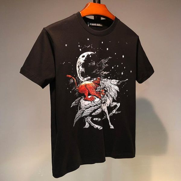 

designer size mens designer tees t-shirt print men tianma t-shirt short women 2020 s-xxl sleeve luxury cotton star vigqa, Black