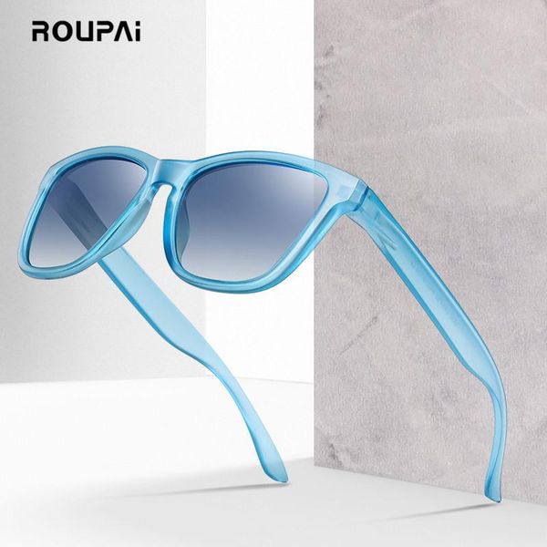 

roupai sunglasses women men polarized brand designer driving square fashion vintage sun glasses uv400 pink blue, White;black