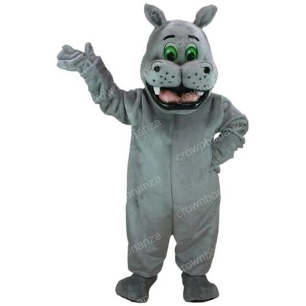 Costume da mascotte di ippopotamo di Halloween Costume da personaggio dei cartoni animati di alta qualità Vestito per adulti Taglia Natale Carnevale Festa di compleanno Vestito da esterno