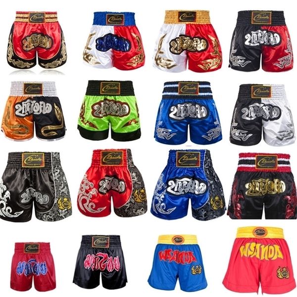 

shorts thai children short boxing kids trousers muay thai women man mma girl kickboxing boxer shorts for boy grappling trunks 201216, Blue