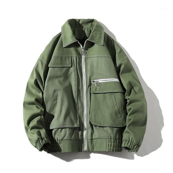 

jackets men 2020 new casual harajuku tracksuit coat man hip hop streetwear loose pink jacket coat male1, Black;brown