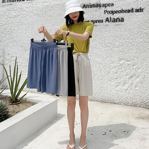 

fashion women short pant wide-leg pants casual lady all-match loose leisure female short women's clothing plus size, White;black
