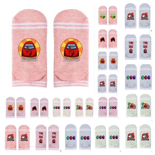 

among us boat socks among us designer socks game print sock sports basketball socks for men women 1lot=1pair=2pcs sale g11202, Pink;yellow