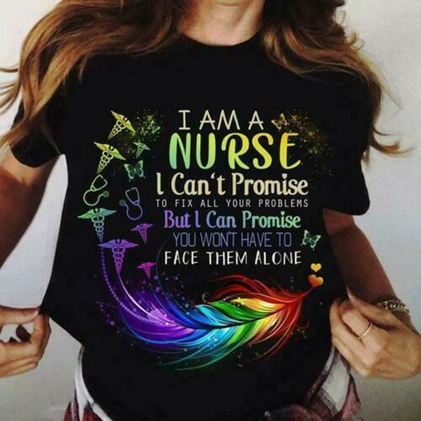 

i'm a nurse i promise you won't have to face them alone ladies cotton gyms fitness hoodie designers t shirts sweatshirt