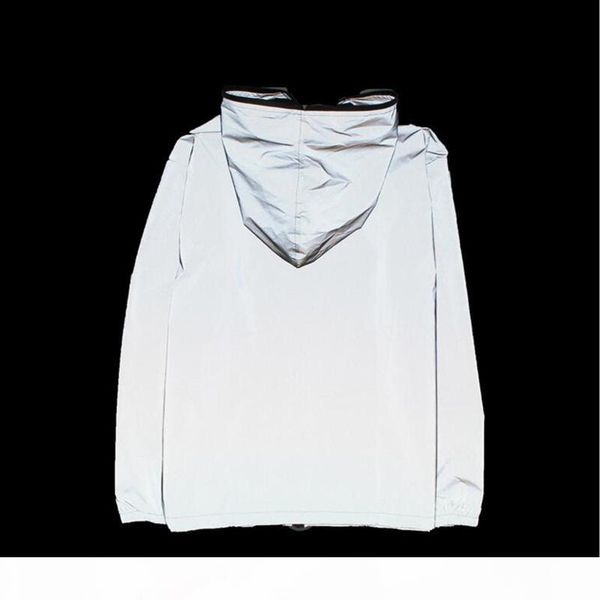 

new 2018 men jacket casual hiphop windbreaker reflective jacket hooded men and women lovers coat hooded fluorescent clothing, Black;brown