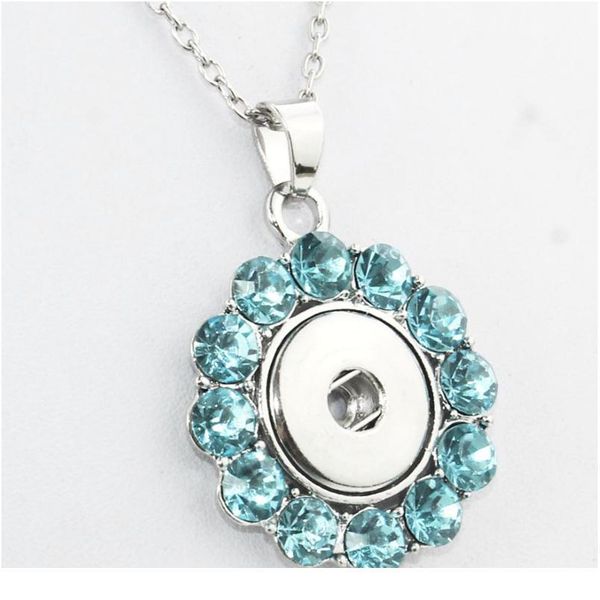 

boom life 3 colors bohemian alloy charm necklaces with 18mm snap button woman pendants with crystal jlladu, Silver