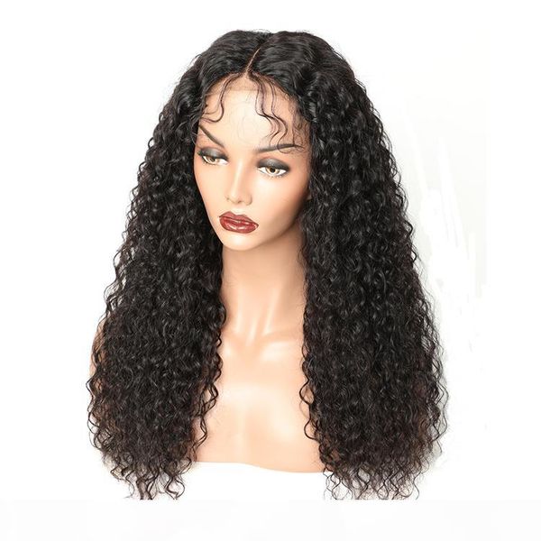 

curly remy lace front wigs natural color grade virgin hair cuticle aligned curly remy human hair lace front curly wigs with baby hair, Black;brown