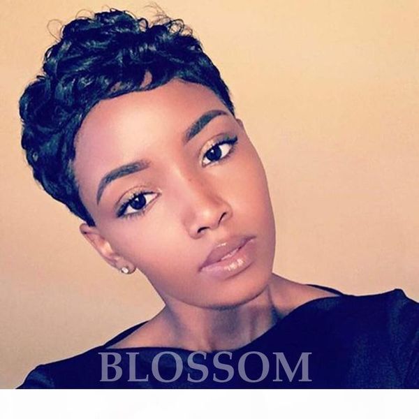 

brazilian human hair wigs for black women short curly wigs with baby hair fashion hairstyle cut hair wigs, Black;brown