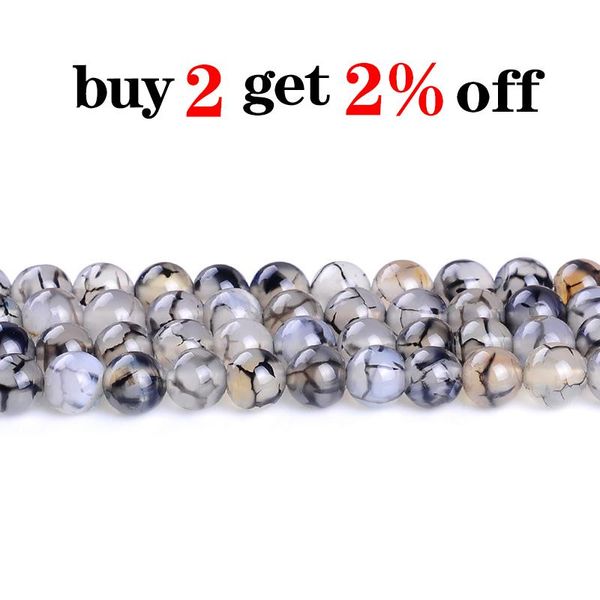 

1strand lot 4 6 8 10 12 mm natural stone black dragon vein agates round loose beads for jewelry making diy necklace h bbyomg