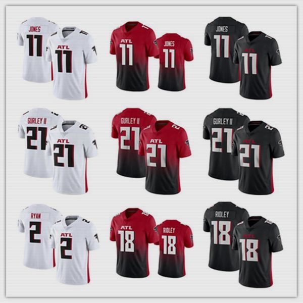 

2021 new mens 11 julio jones 21 todd gurley ii 18 ridley stitched 2 matt ryan football jerseys, Black;red