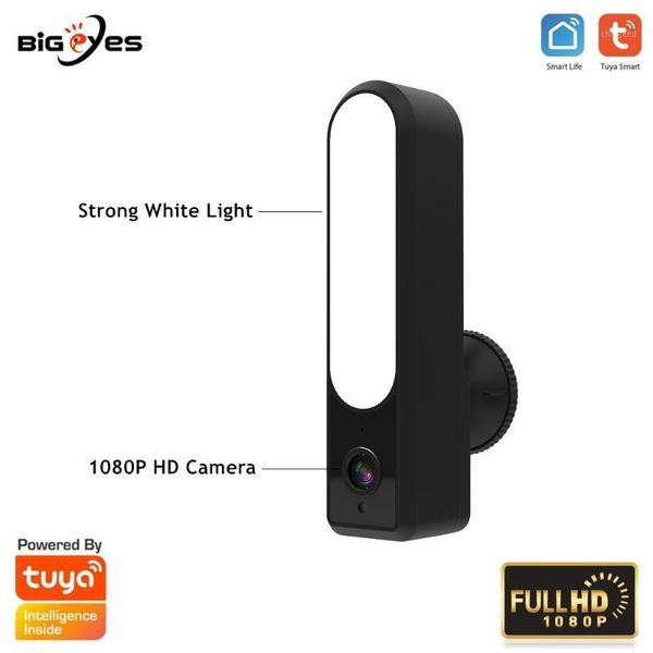 

tuya 1080p wifi floodlight camera support alexa and google tuya smart life wifi spotlights camera with two-way intercom function1