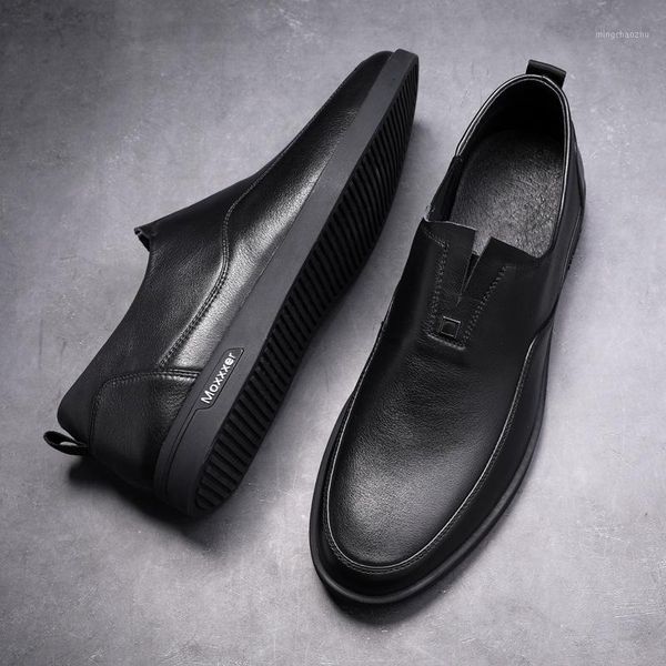 

dress shoes men's comfortable men business genuine leather breathable loafers slip-on footwear walking driving1, Black