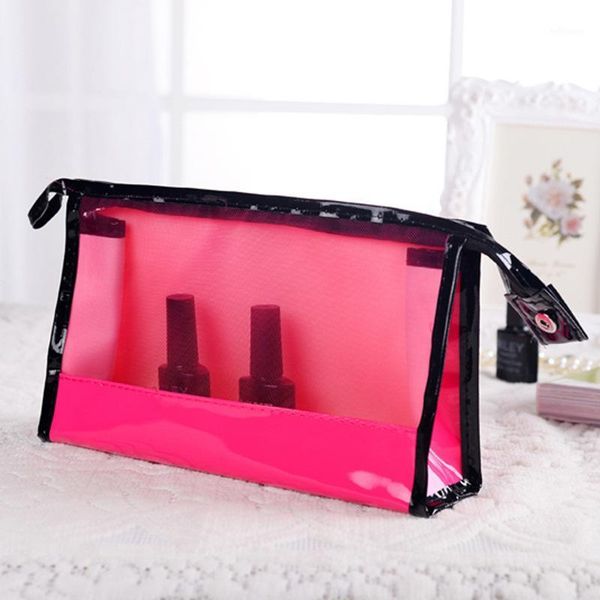 

transparent cosmetic box female quilted professional cosmetic bag women's large capacity storage handbag travel makeup bag-401