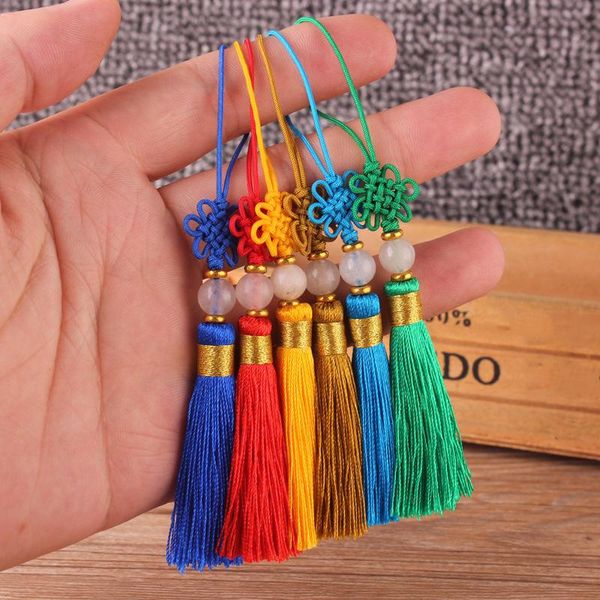 

5pc mini chinese round bead tassel fringe jewelry curtain making decorative accessories diy key bag trim tassels craft pendant h wmtpvr