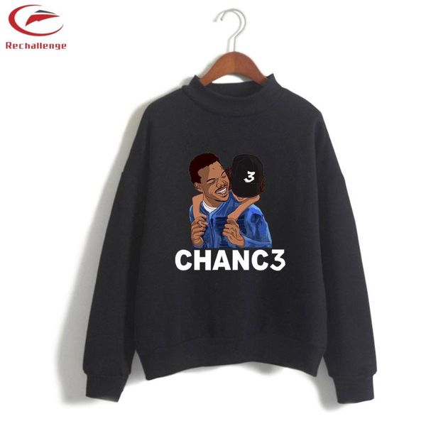 

chance the rapper sweatshirts 2020 men's fashion turtleneck clothes trend chance the rapper men's new print turtleneck dress, Black