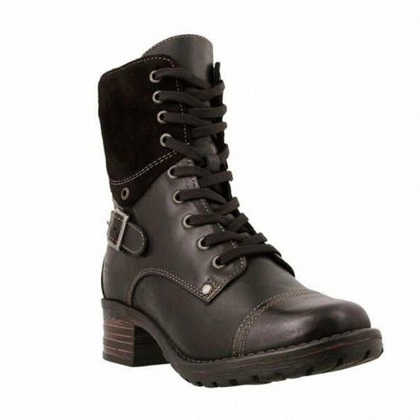 

2020 fashion ankle women boots zipper autumn winter pu leather comfortable round toe snow boots outdoor low heels shoes women #aj3e, Black