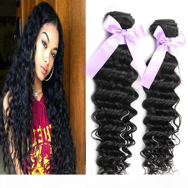 

brazilian human hair weave virgin hair bundles deep wave curly wefts 8-34inch unprocessed malaysian peruvian indian human hair extensions, Black