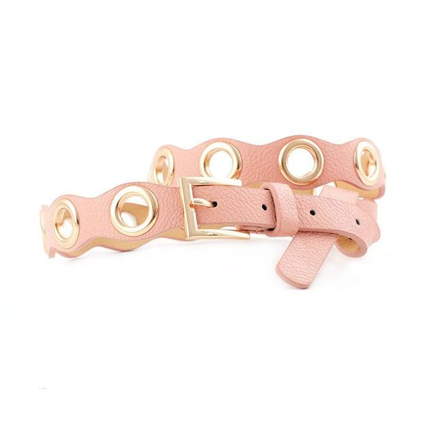 

new fashion chic pu leather wide belt round hollow western buckle waist band dress accessories for women, Black;brown