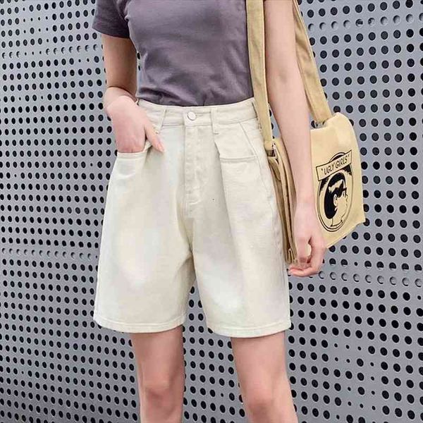 

loose boyfriend jeans for women plus size denim shorts jeans mom high waist straight short casual apricot, Blue