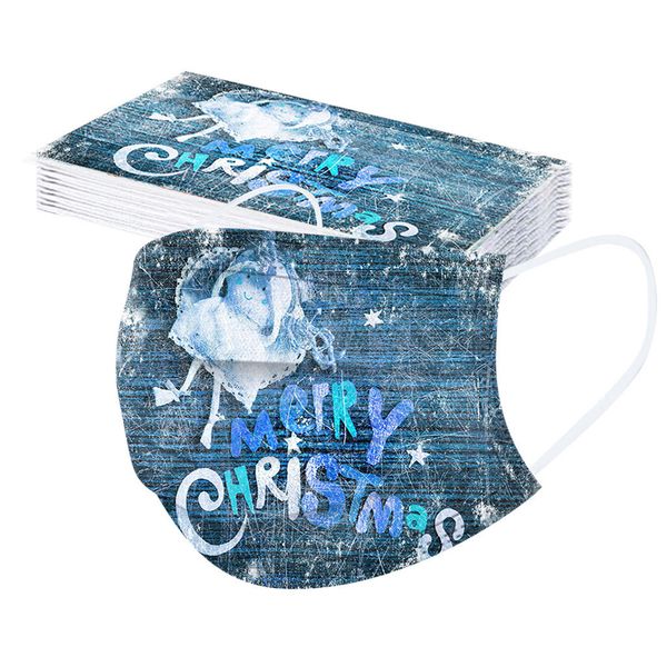 

zfacial 20pc christmas bandanas fabric print mouth mask for protection santa face mascarillas disposable earloop #yl5