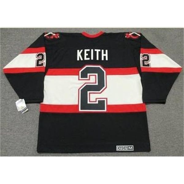 

men #2 duncan keith chicago blackhawks 1930-1940 ccm vintage black hockey jersey siez s-4xl or custom any name or number retro jersey