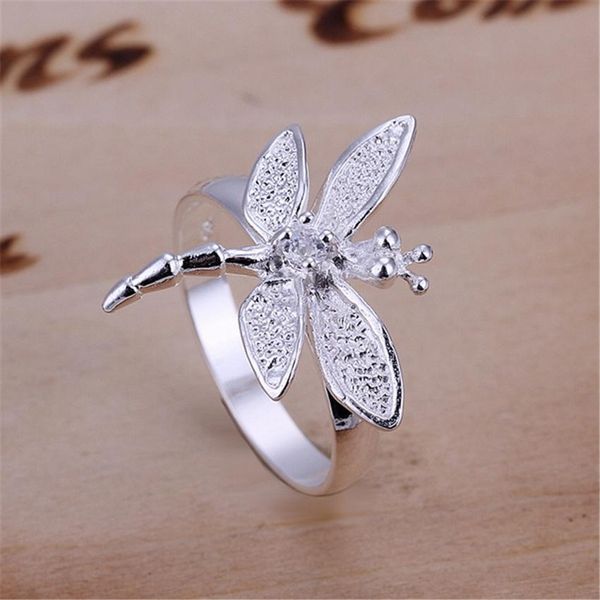 

new female charm women crystal lady cute silver color inlaid stone dragonfly ring bohemian engagement ring r017 h bbyeuy