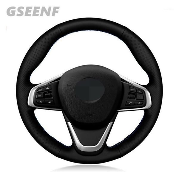 

car steering wheel cover for f45 f46 x1 f48 x2 f39 black hand-stitched comfortable and soft artificial leather1
