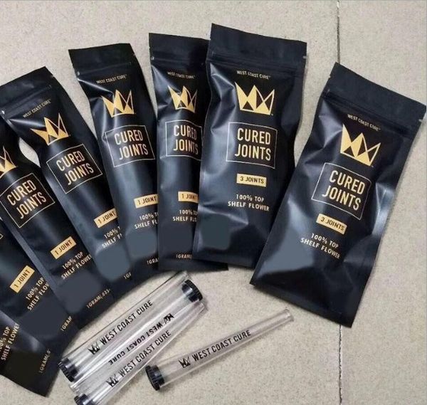 

gift wrap 100pc west coast joints bag packaging for 1.0ml 0.8ml vape pen carts cartridges 1pcs 3pcs plastic tubes preroll pre-rolled tube