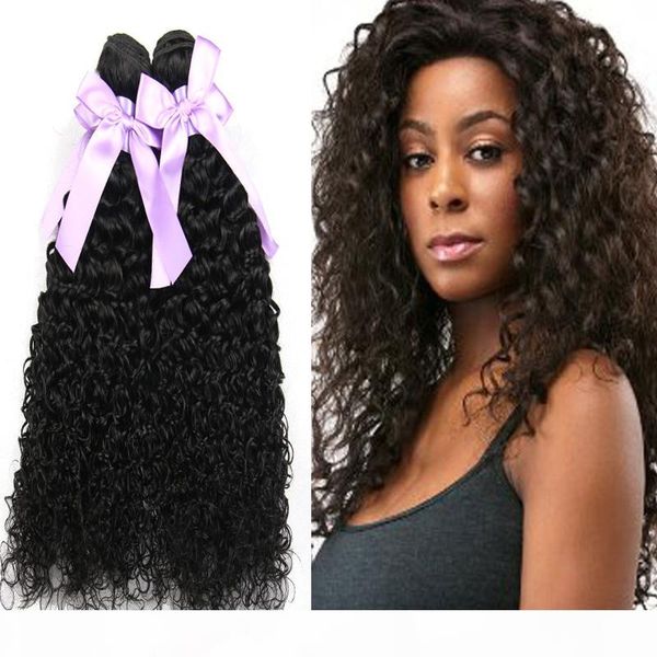 

3 4pcs brazilian curly virgin human hair extensions kinky curly brazilian virgin human hair weaves afro kinky curly hair human wefts, Black