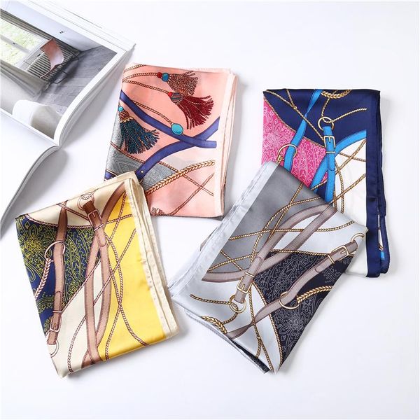 

silk scarf ladies elegant small square scarf head scarf spring autumn fashion scarves jllvzb bdecoat, Blue;gray