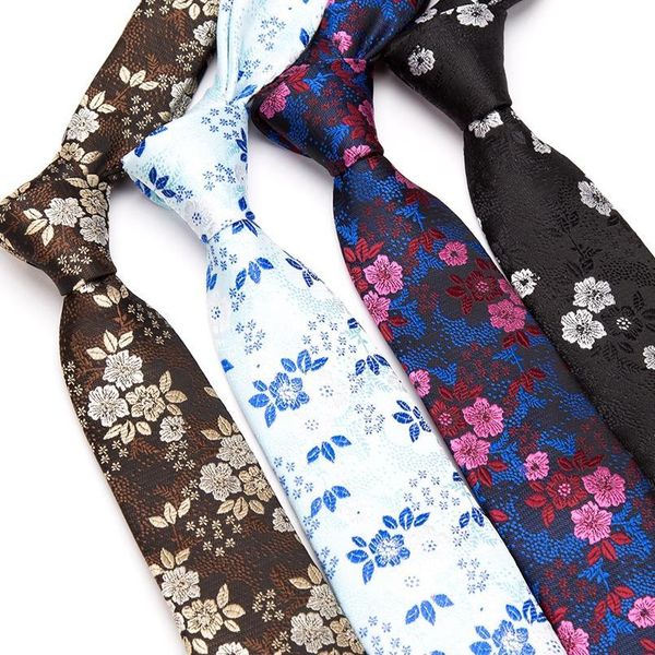 

mens tie fashion jacquard woven ties polyester neckwear classic floral bow ties for men formal business wedding party qyljzd, Black;gray