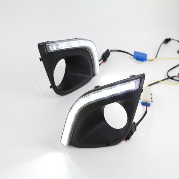 

2pcs for lada lada kalina 2014-2020 drl daytime running light white light is always on yellow turn signal