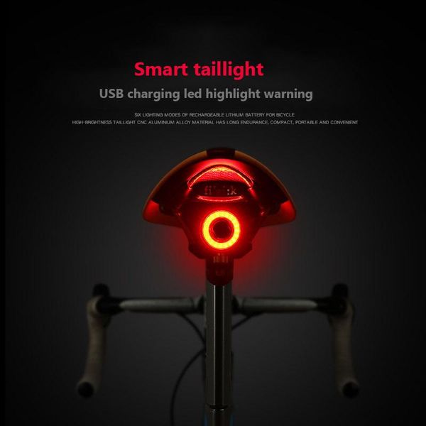 

bike lights bicycle taillights usb charging intelligent brake induction mountain road car night riding taillight warning