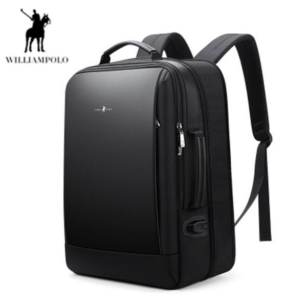 

williampolo high capacity 17inch lapbackpack anti theft men backpack travel teenage bag male mochila bag