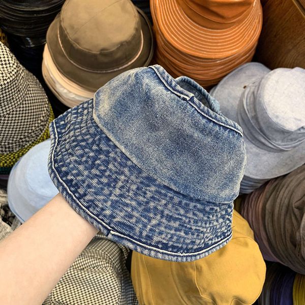 

wash denim korean versatile casual outdoor open sunshade hat new, Blue;gray
