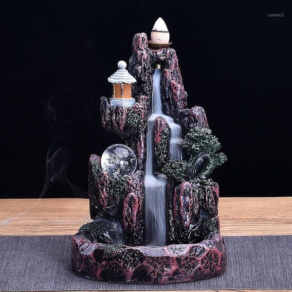 

fragrance lamps led waterfall backflow incense burner glowing ball home holder wy603321