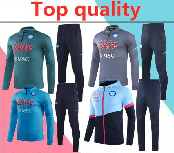 

2020 napoli hamsik insigne callejon zielinski soccer tracksuit long zipper jacket set 20/21 ssc naples men football training suit, Black
