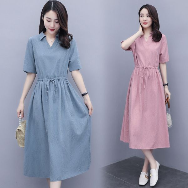 

2020 summer new women's clothing aging slimming temperament ol commuter waist closed korean style a a- skirt a- line skirt - line dress, Black;gray