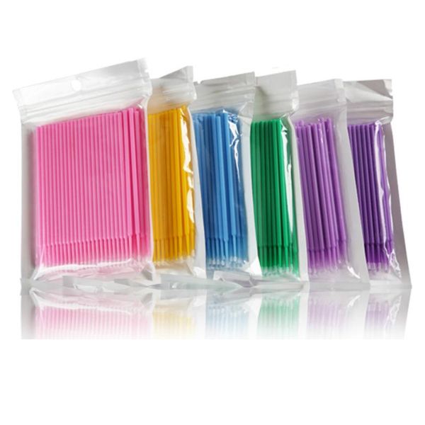 

500pcs / серия micro кисти для макияжа наращивание ресниц одноразовая глаз lash клей для очистки кисти free аппликатор палочки для макияжа и