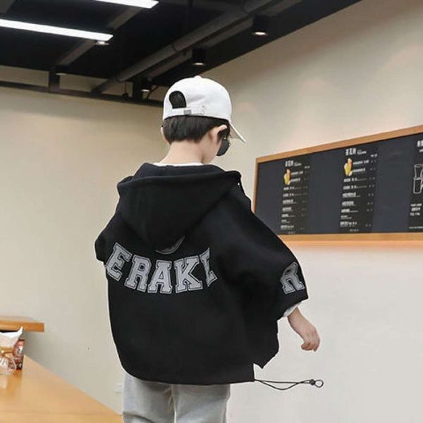 

clothing coat plush thickened sweater autumn children's wear wtern sle hooded et fashion neje, Black