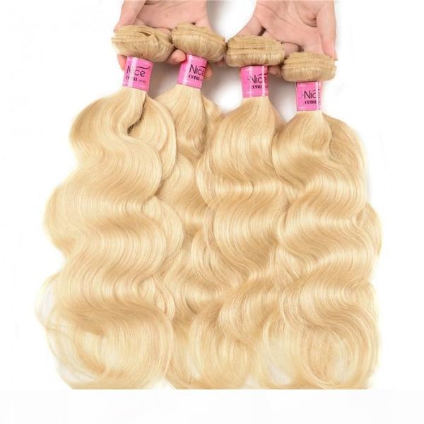 

tkwig hair 613 blonde virgin human hair wave 4 bundles body wave hai weft lace hair ash blonde, Black;brown