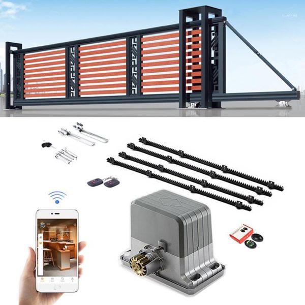

fingerprint access control heavy duty nylon rack driven sliding gate opener for wooden floating fence gates up to 20 feet long 4000 pounds &