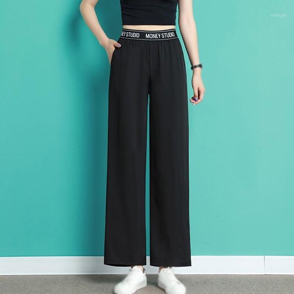 

women's fashion spodnie damskie culote mujer pantalon femme casual trousers loose solid high waist wide leg pants1, Black;white